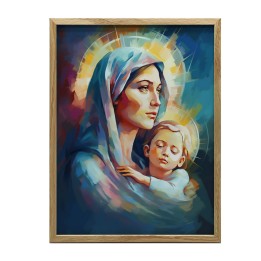 Plakat Maryja z Dzieciątkiem w ramie