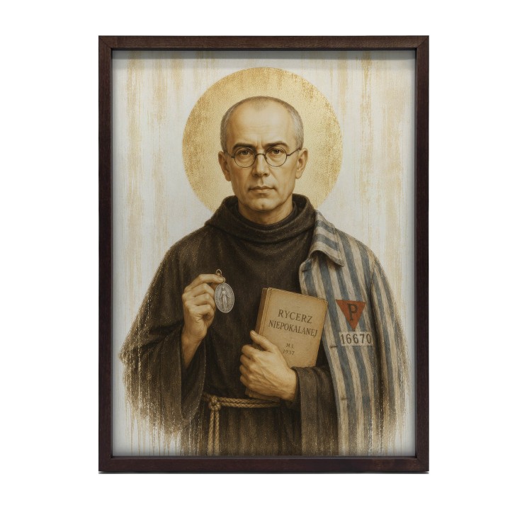 Obraz Świętego Maksymiliana Kolbego – Polski Święty i Męczennik
