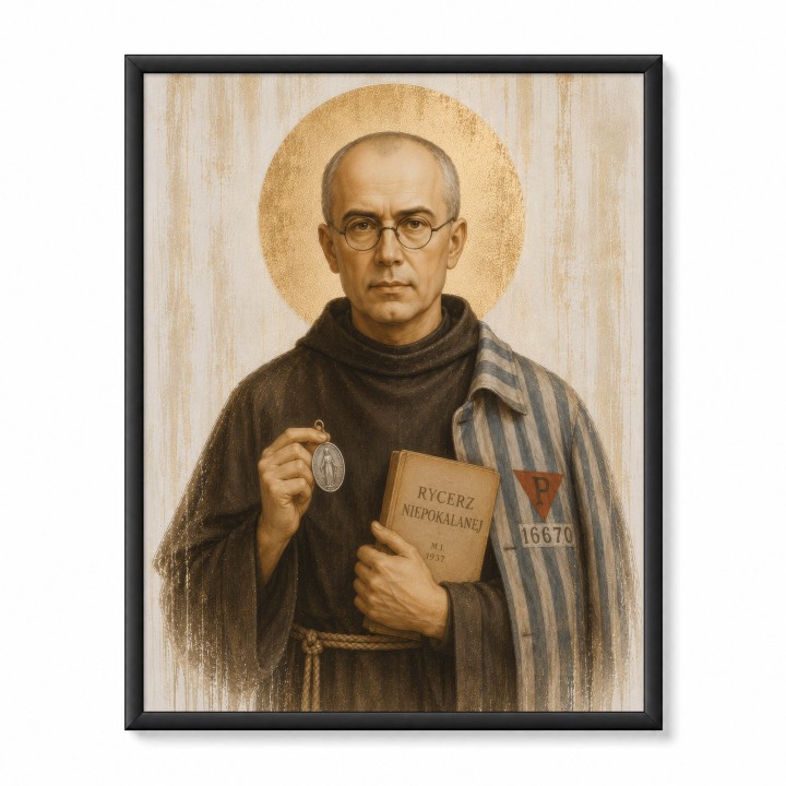 Obraz Świętego Maksymiliana Kolbego – Polski Święty i Męczennik