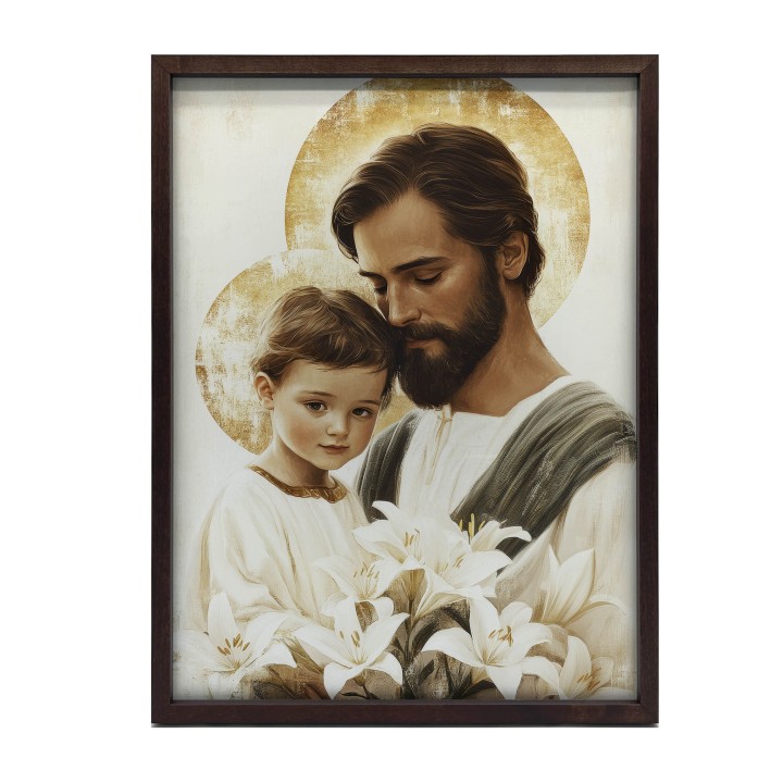 Święty Józef z Dzieciątkiem Jezus – Obraz religijny pełen czułości i duchowej głębi | Artedeum.pl