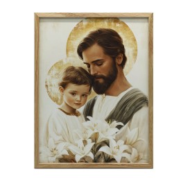 Święty Józef z Dzieciątkiem Jezus – Obraz religijny pełen czułości i duchowej głębi | Artedeum.pl