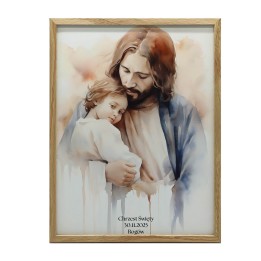 Plakat Jezusa przytulającego chłopca – wyjątkowy prezent na Chrzest i urodziny
