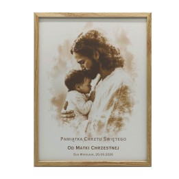 Personalizowana Pamiątka Chrztu Świętego z Imieniem Dziecka – Obraz Religijny
