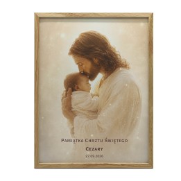 Personalizowana Pamiątka Chrztu Świętego z Imieniem Dziecka – Obraz Religijny