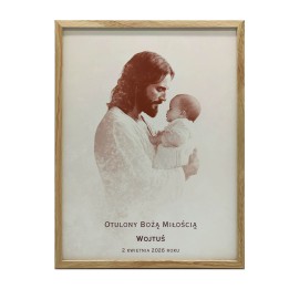 Pamiątka Chrztu Świętego – Personalizowany Obraz Jezus z Dzieckiem | Prezent
