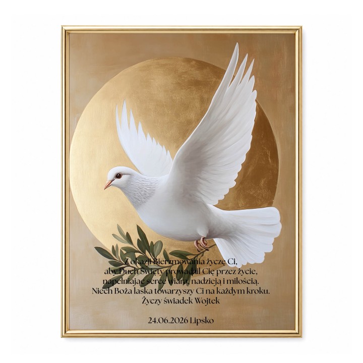 Plakat z gołębicą - Symbol Ducha Świętego